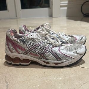 ASICS Women's Athletic Shoes - White and Pink